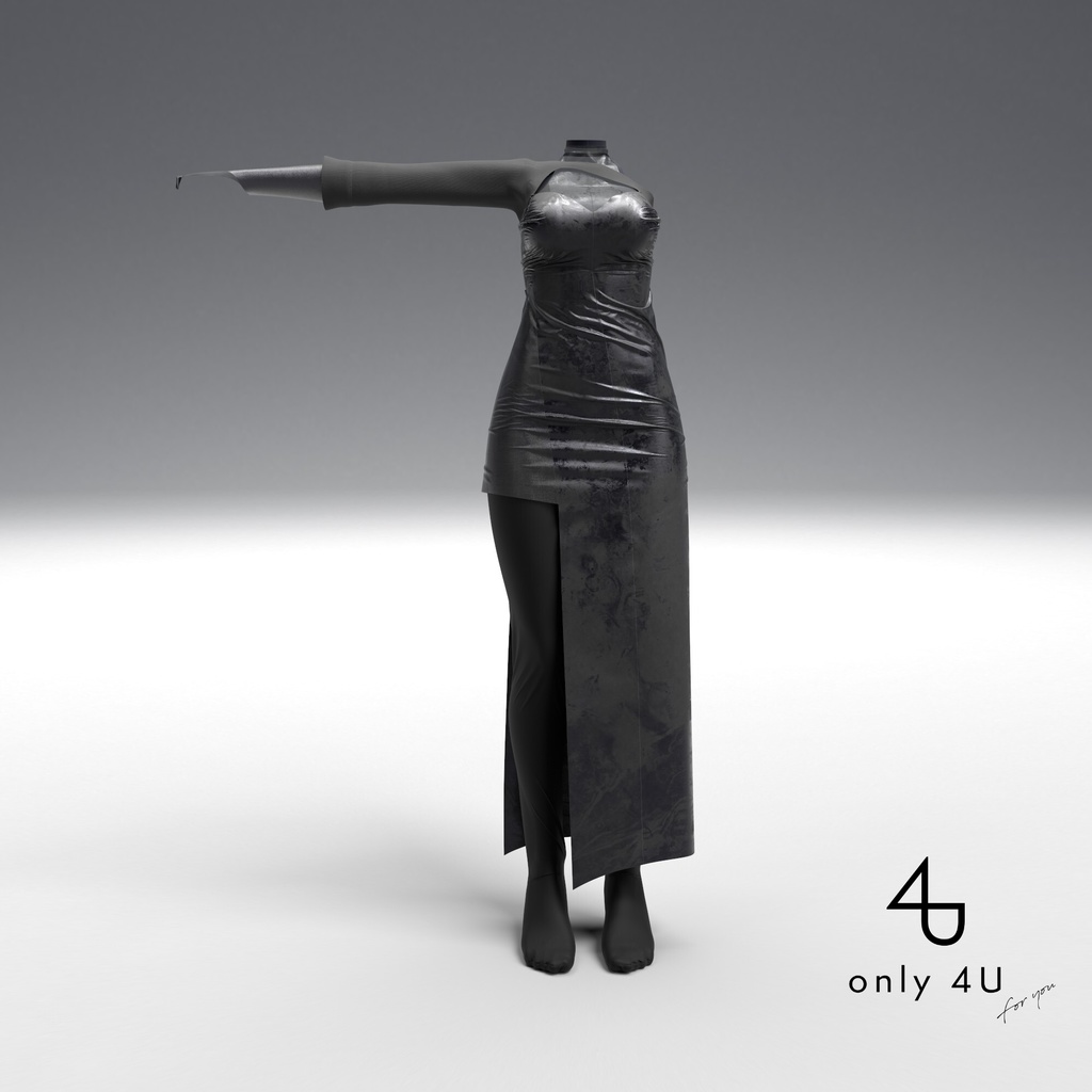 【only 4U】ワンサイドスリットタイトドレス (W)【桔梗ちゃん・舞夜ちゃん・セレスティアちゃん対応】