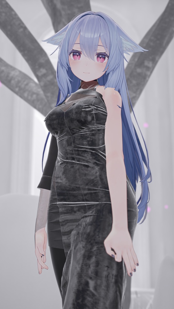 【only 4U】ワンサイドスリットタイトドレス (W)【桔梗ちゃん・舞夜ちゃん・セレスティアちゃん対応】