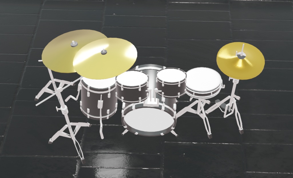 ドラムセット(3DCG blendファイルとunitypackage)