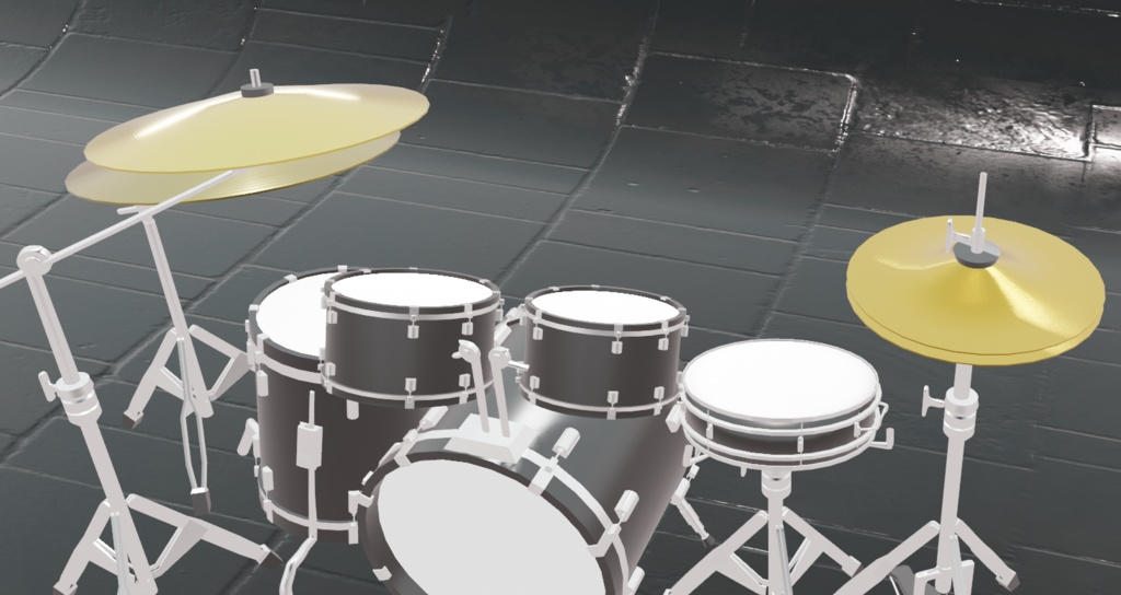 ドラムセット(3DCG blendファイルとunitypackage)
