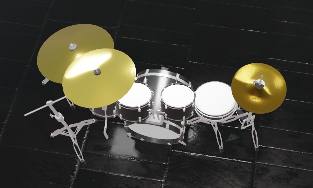 ドラムセット(3DCG blendファイルとunitypackage)