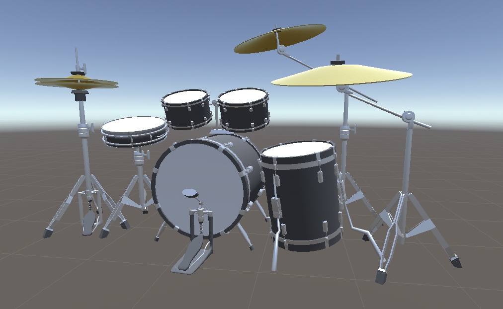 ドラムセット(3DCG blendファイルとunitypackage)