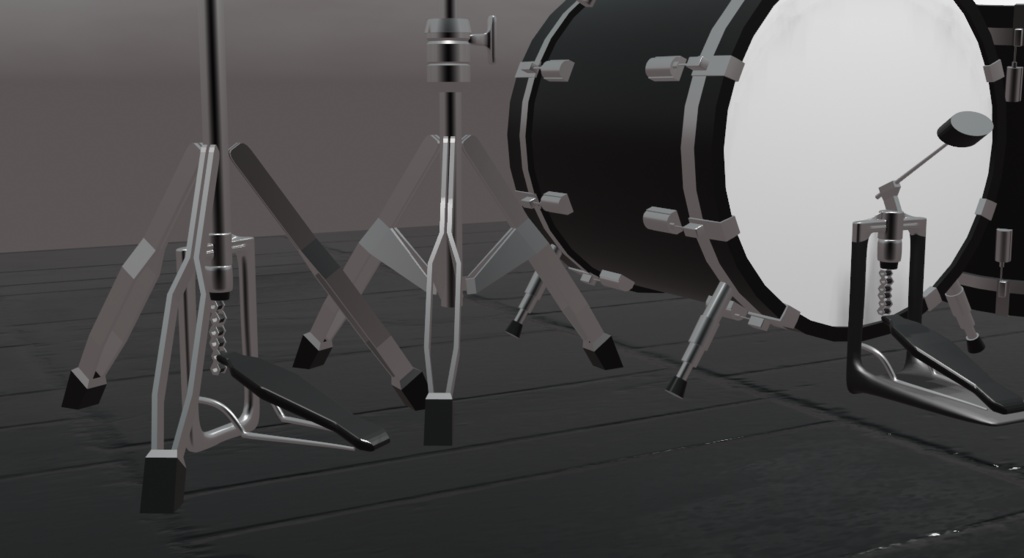ドラムセット(3DCG blendファイルとunitypackage)