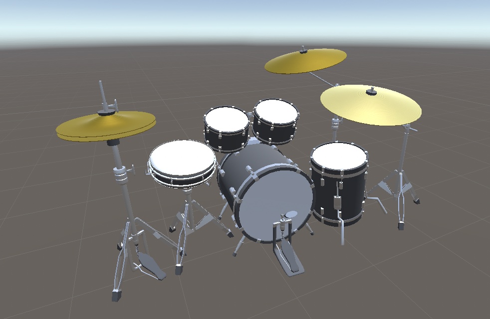 ドラムセット(3DCG blendファイルとunitypackage)