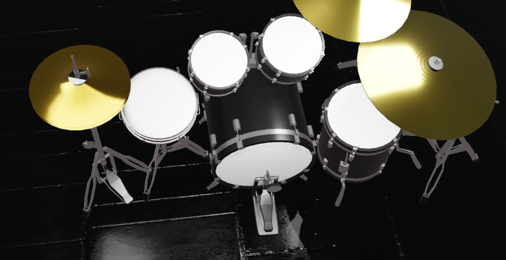 ドラムセット(3DCG blendファイルとunitypackage)