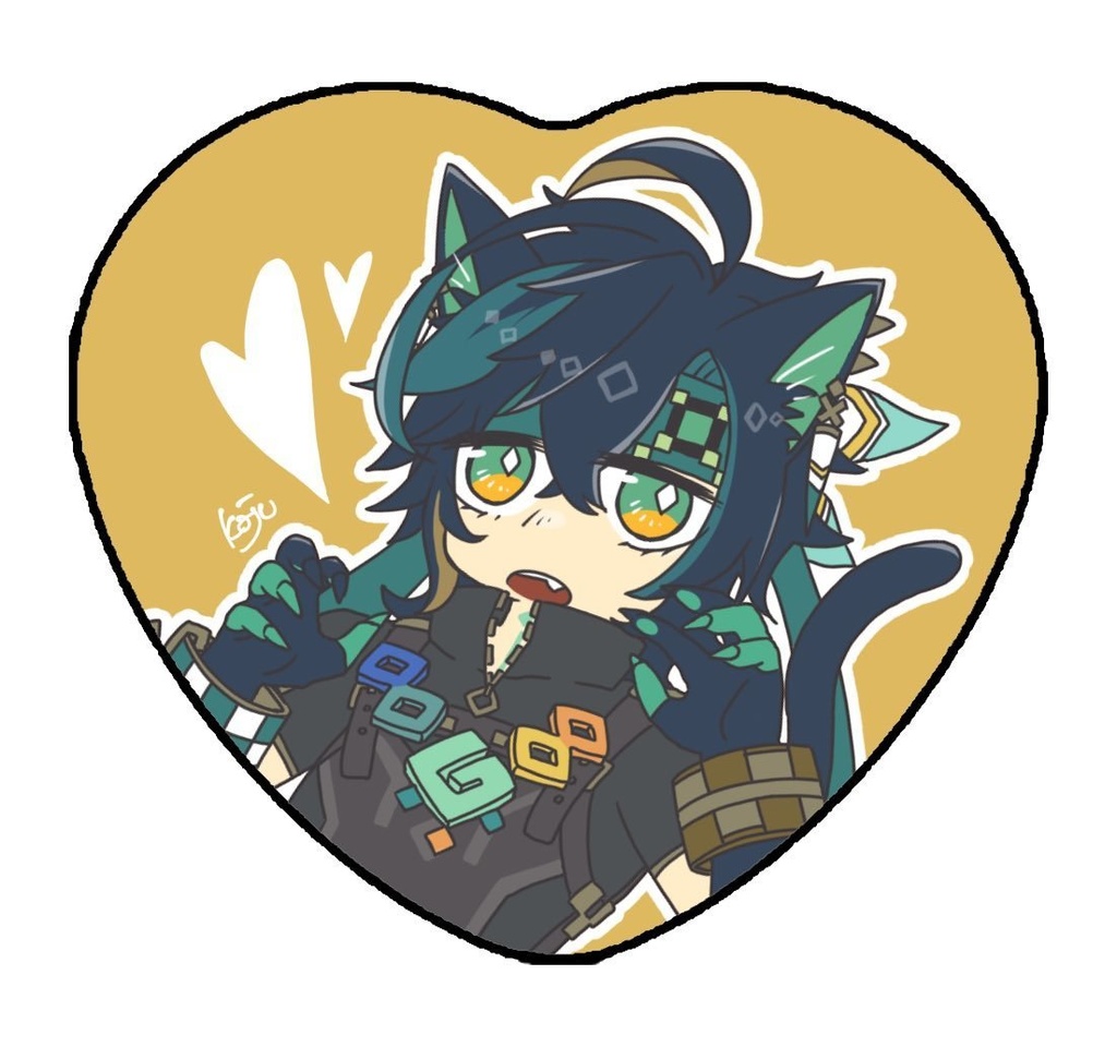 ハート缶バッジ他