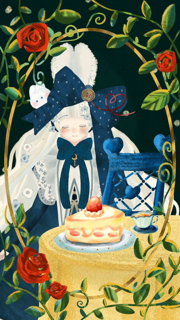 【配信素材】ショートケーキのお庭【無償版】