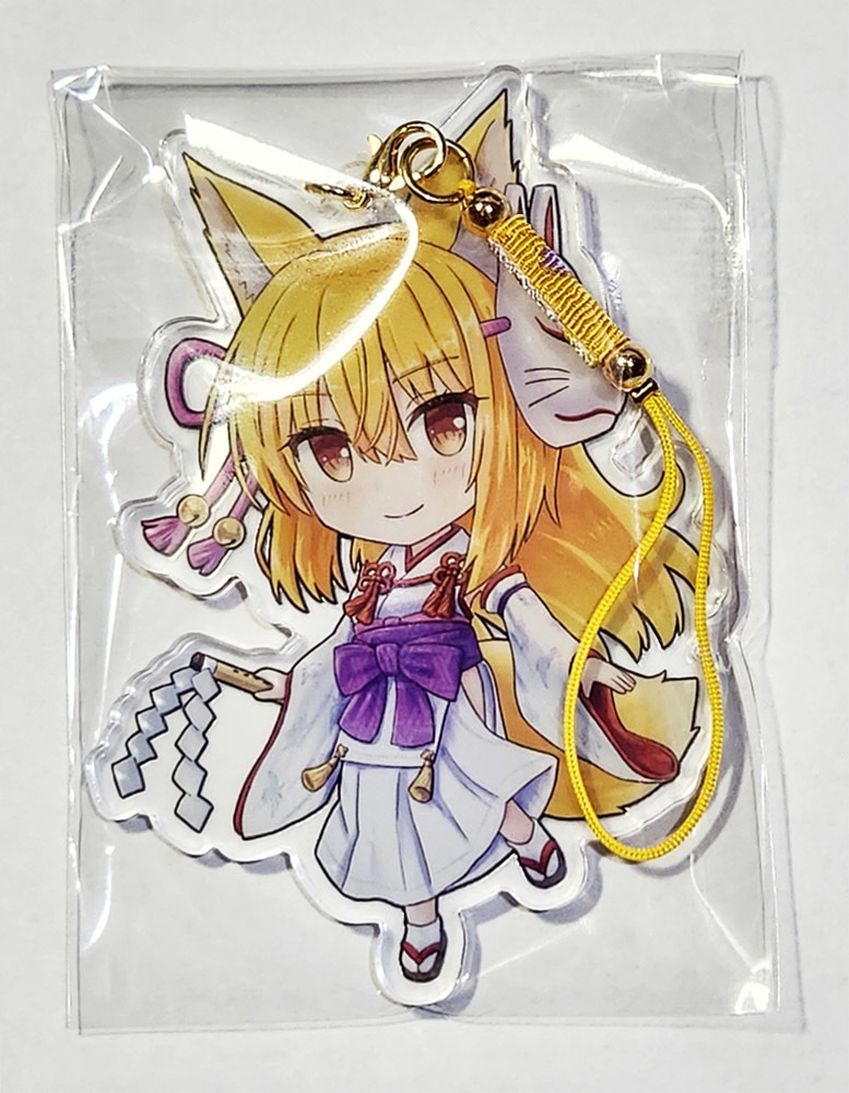 狐芭狗ちゃんアクリルキーホルダー サイズ:約94mm×66mm リバーシブル グロスコート仕様