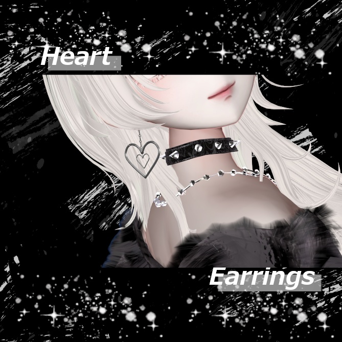 【VRChat想定】Heart earrings