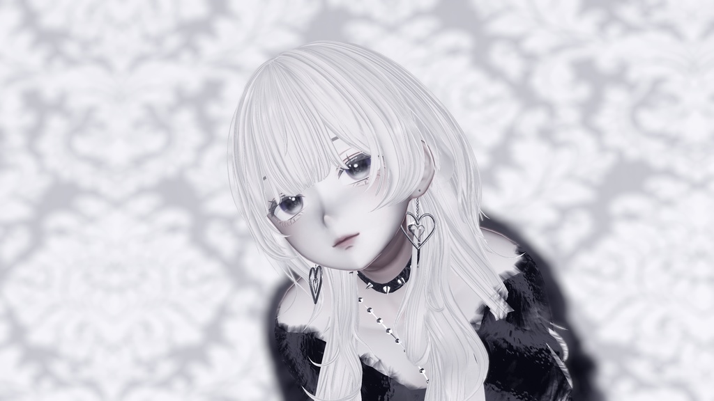 【VRChat想定】Heart earrings