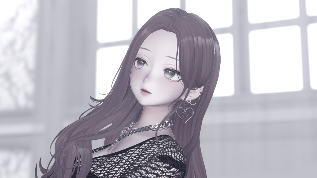 【VRChat想定】Heart earrings