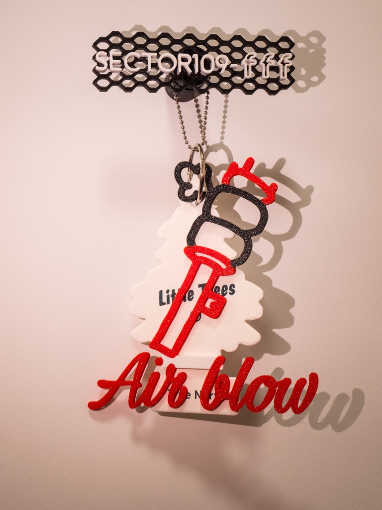 ツリー型芳香剤アクセサリー エアサスブロー レッド×ホワイト