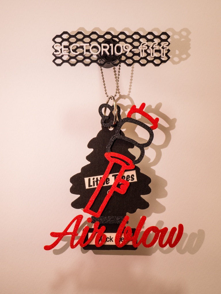 ツリー型芳香剤アクセサリー エアサスブロー レッド×ブラック