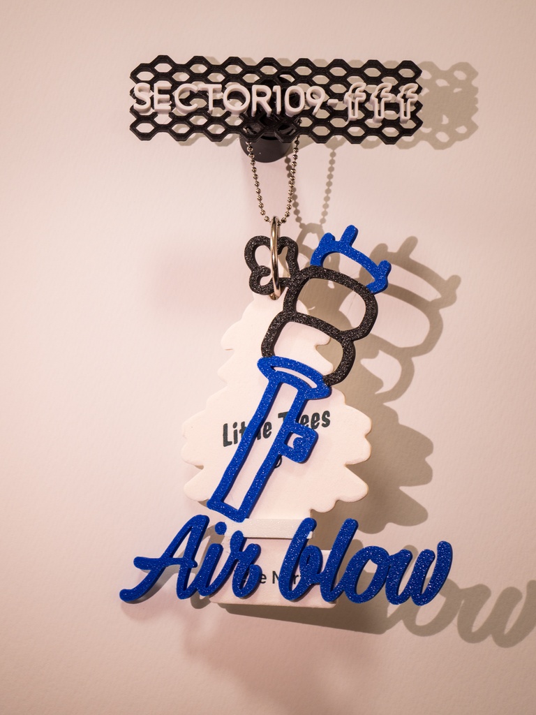 ツリー型芳香剤アクセサリー エアサスブロー ブルー×ホワイト