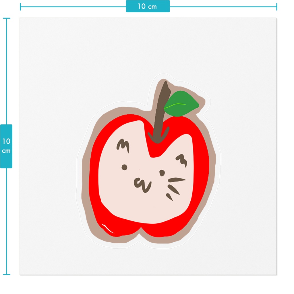 【アヤメ作成】りんごにゃんステッカー