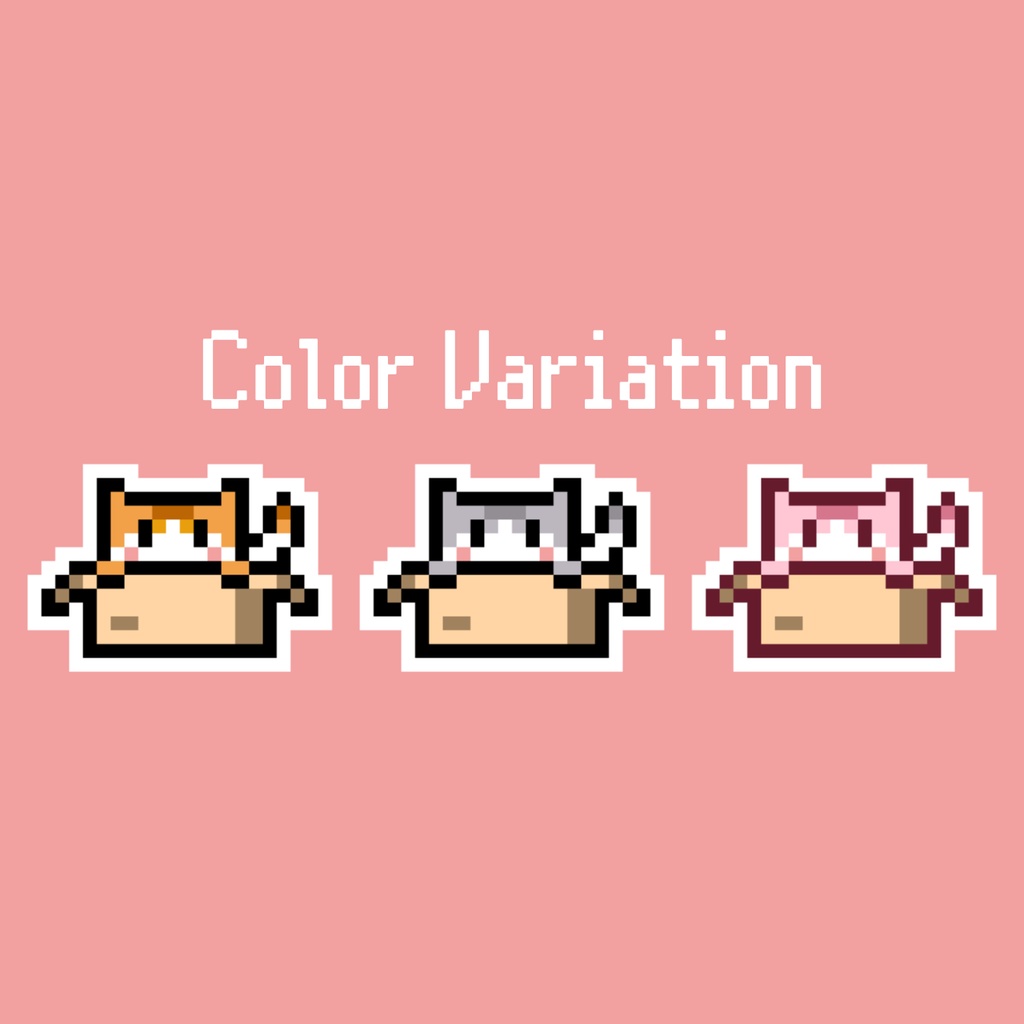 【無料】Cat in Box 【動く.ドット絵アクセサリー】