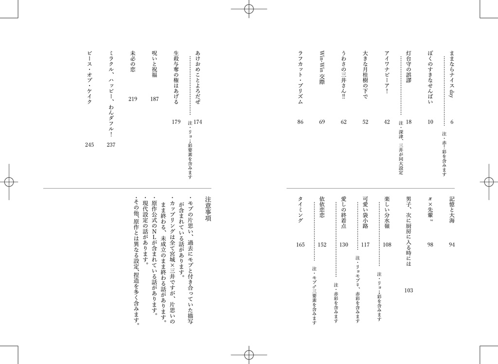 2/11発行✴︎リョ三小説WEB再録集『ピース・オブ・ケイク』