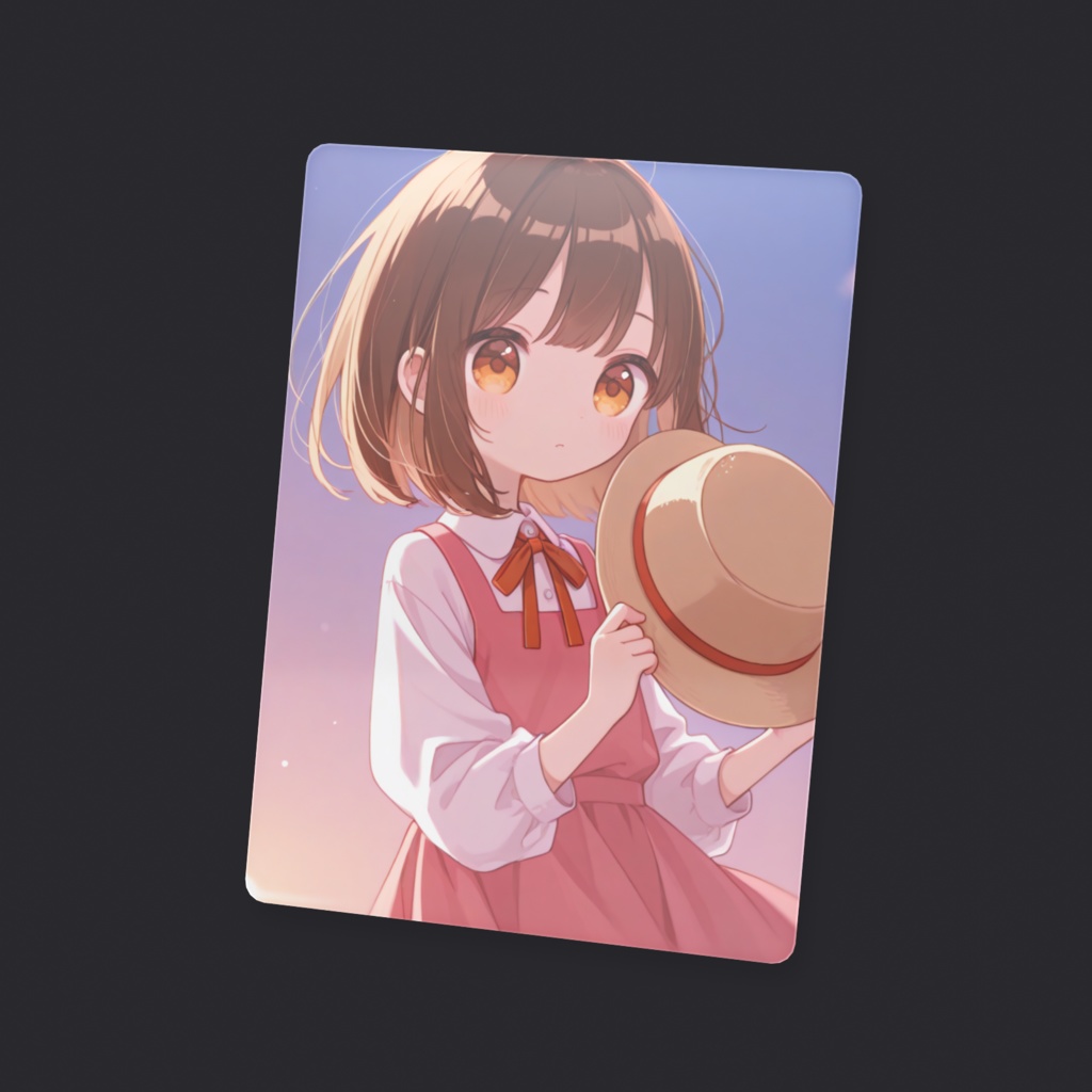 帽子を持つ女の子
