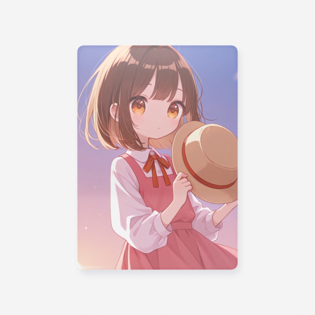 帽子を持つ女の子