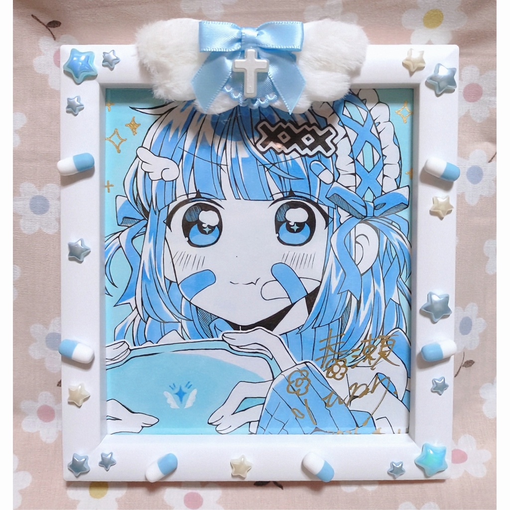 手描き色紙(デコフレーム付)