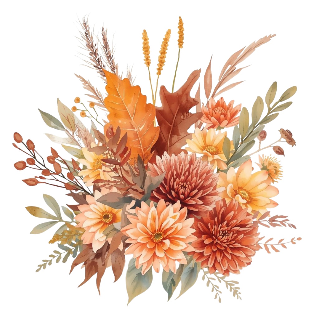 水彩画で描く秋の風景クリップアート素材集