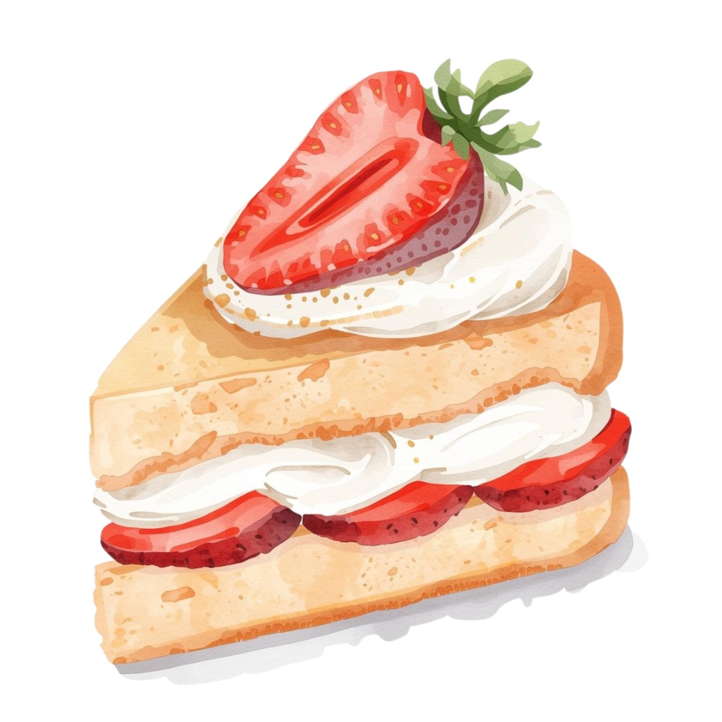 やさしい水彩タッチのスイーツ&フルーツ素材集(背景透過済み)