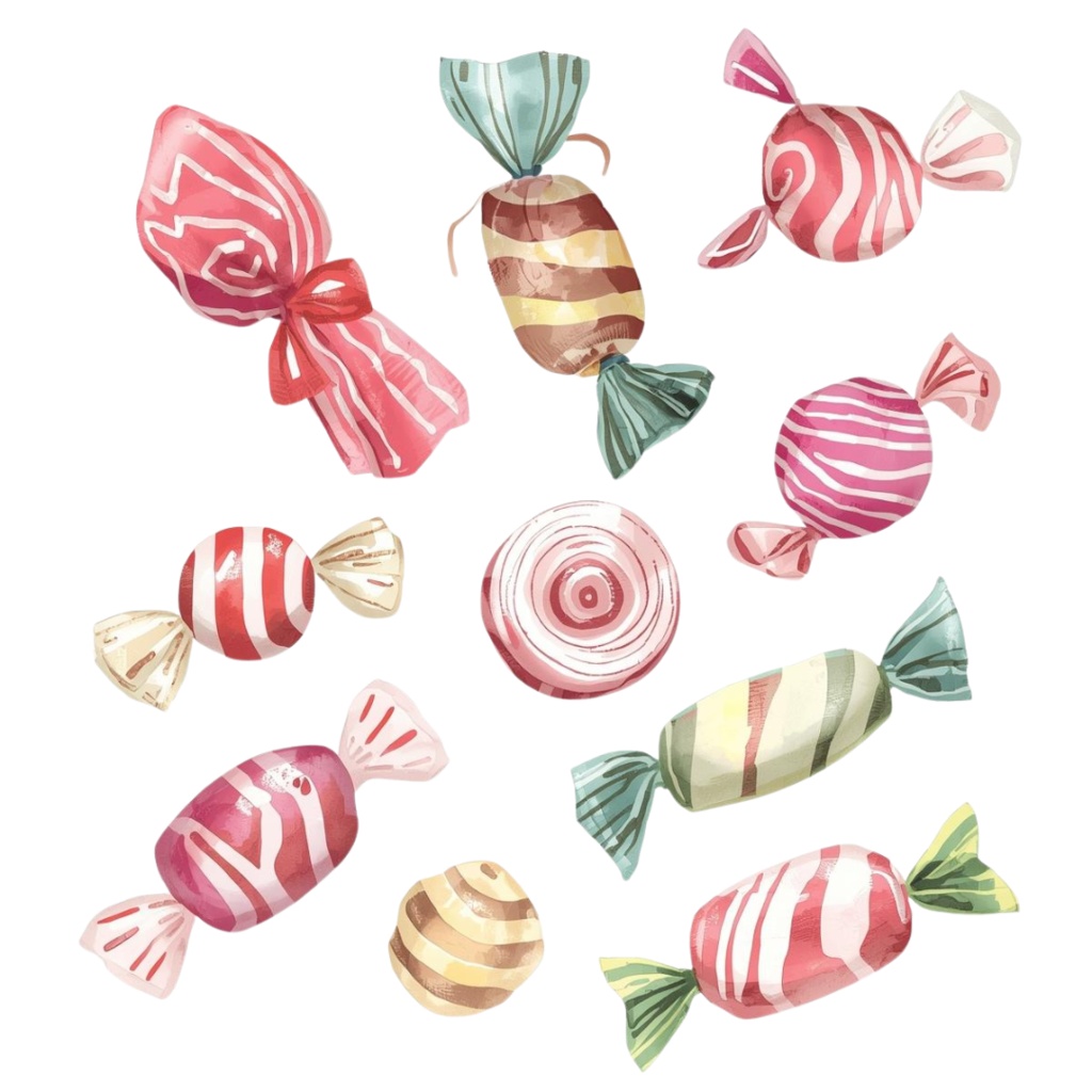 やさしい水彩タッチのスイーツ&フルーツ素材集(背景透過済み)