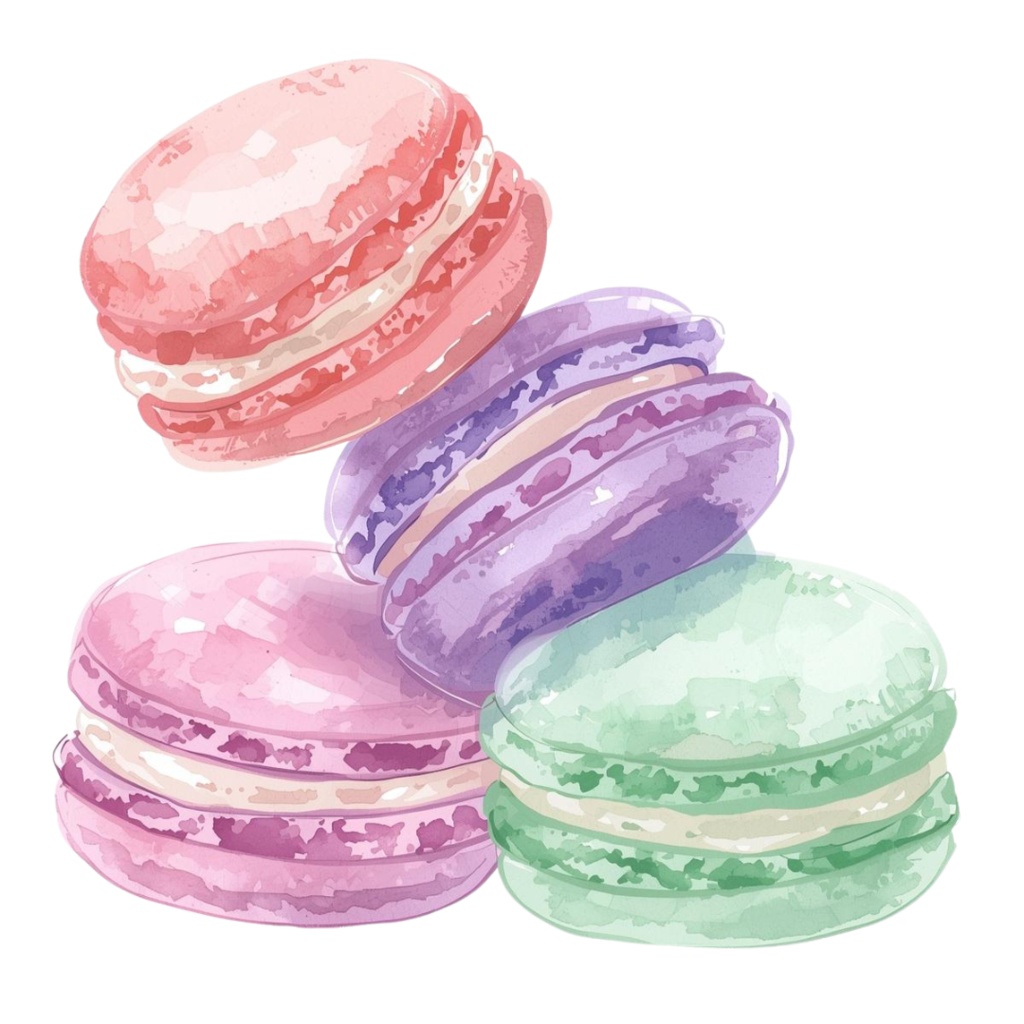 やさしい水彩タッチのスイーツ&フルーツ素材集(背景透過済み)