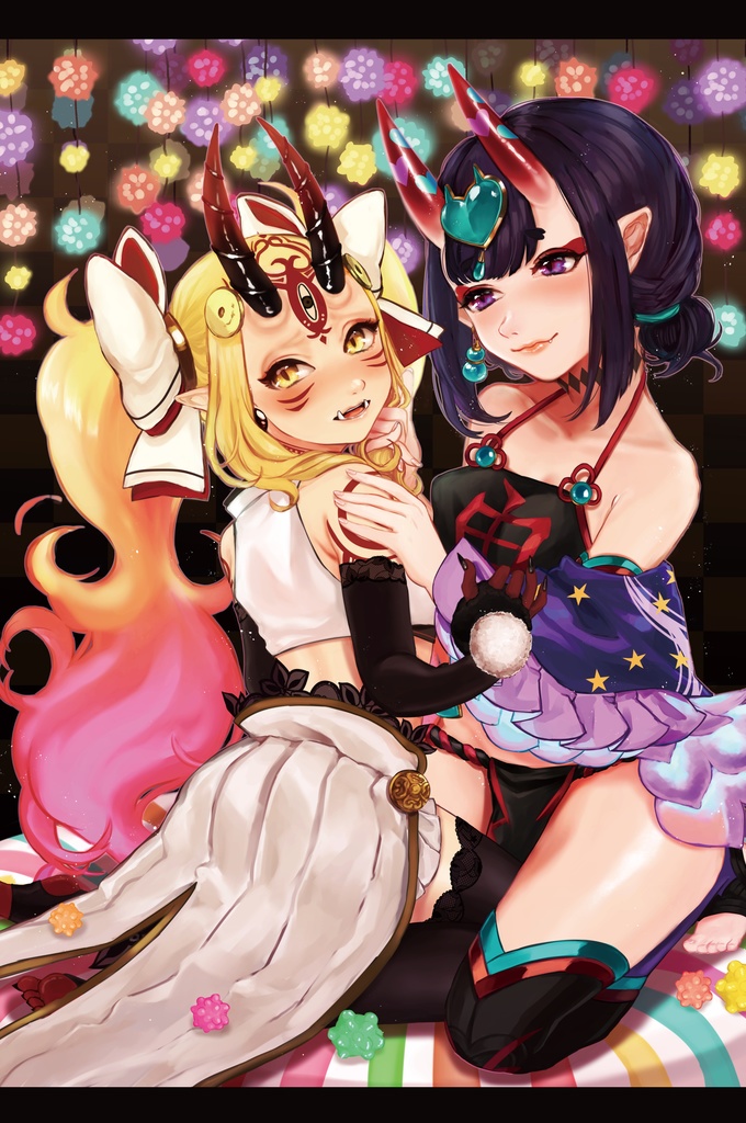 酒呑童子×茨木童子タペストリー