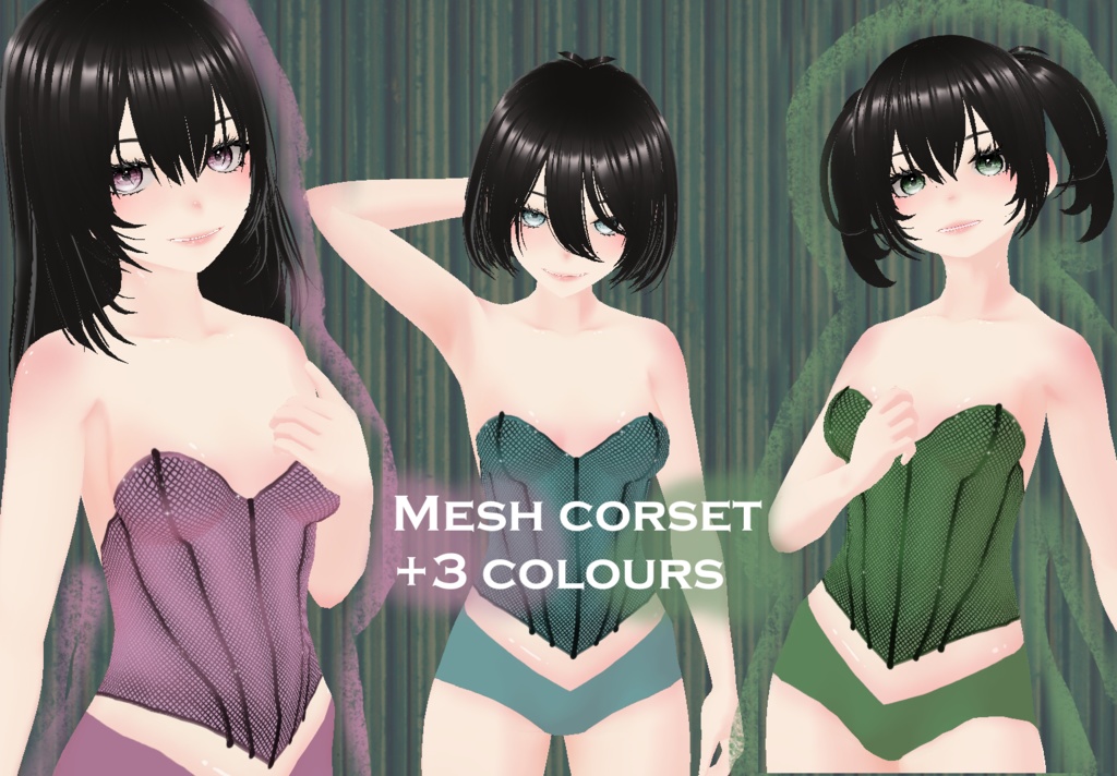Mesh Corset +3 colours (blue,pink,green)
