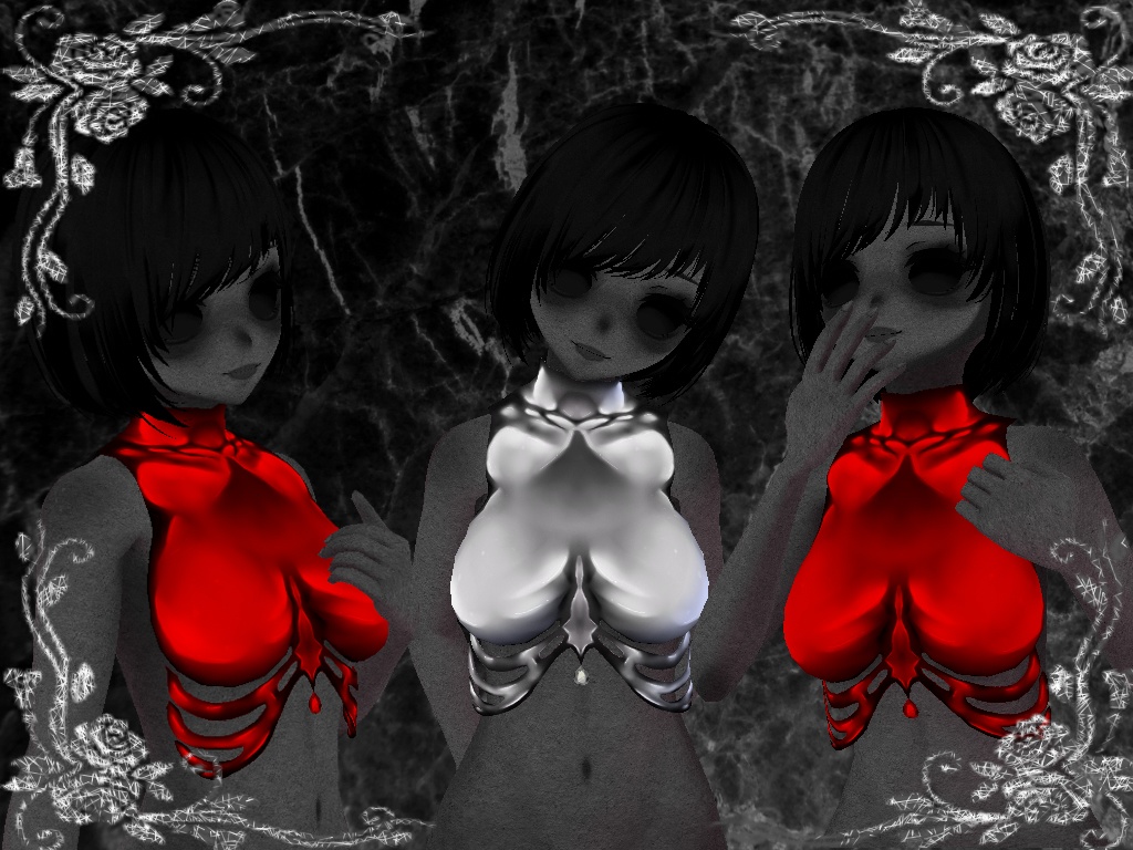 "Plastic" Skeleton Top Vroid (Greyscale)