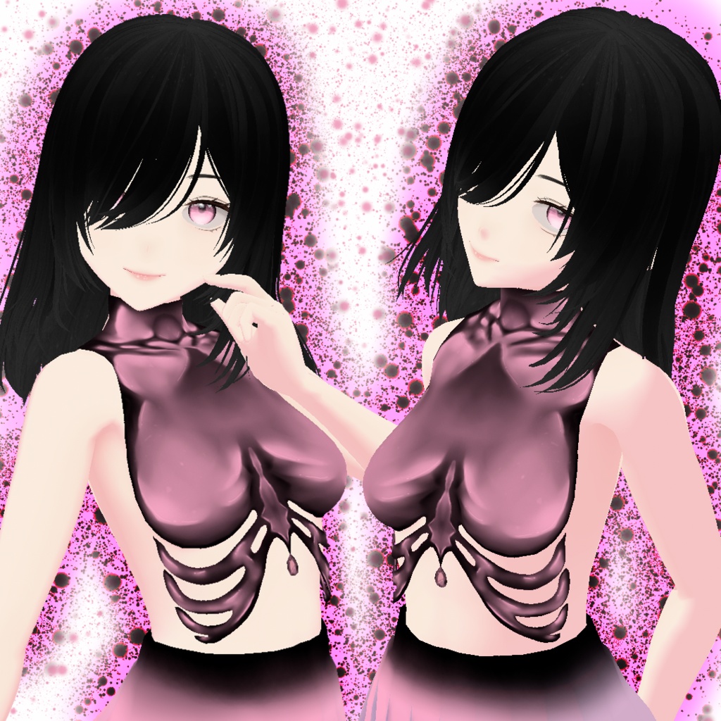 "Plastic" Skeleton Top Vroid (Greyscale)