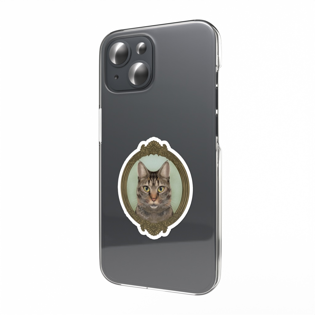 あなたの家のねこ 肖像画ステッカー(キジ)