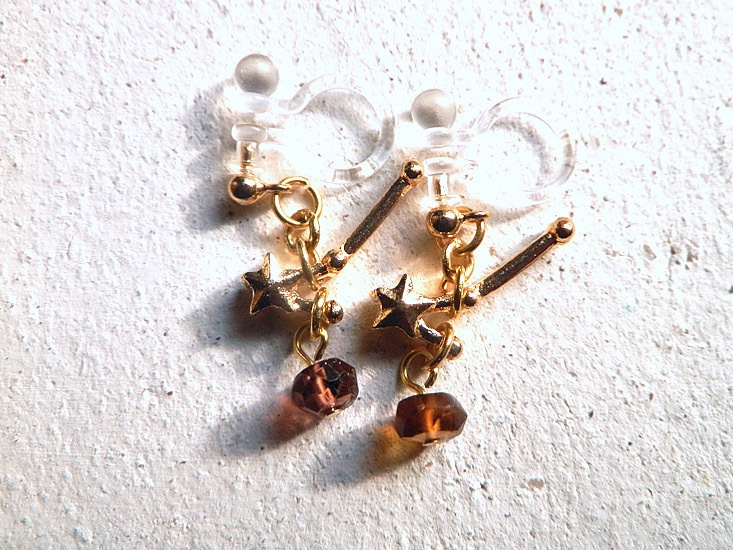 3D星座とちょっぴりよい石のイヤリング*魚座とトルマリン