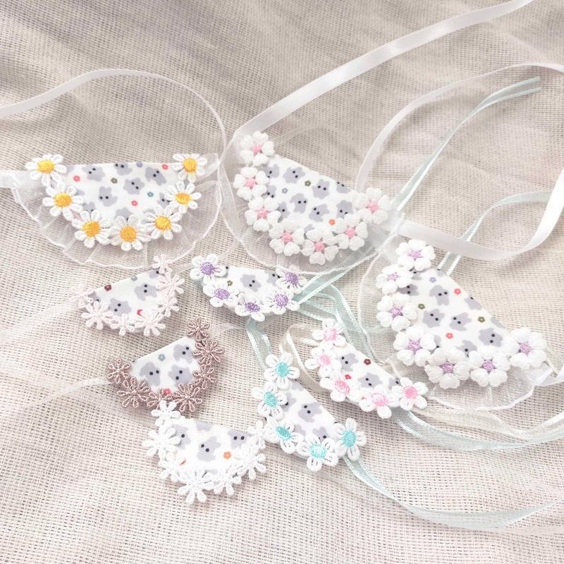 ぽふっけ柄おめかしスタイ