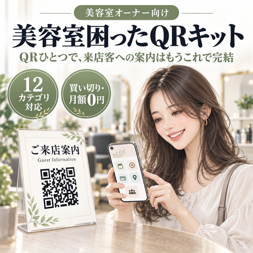 美容室困ったQRキット