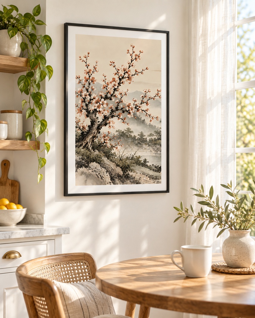 松竹梅 三連水墨画アートセット|縁起物・開運モチーフ|高解像度印刷用データ(5サイズ対応)