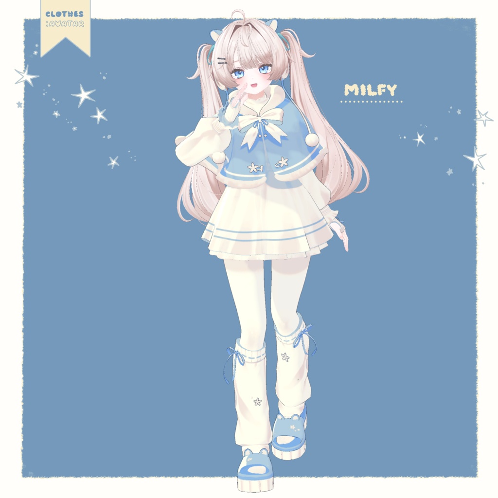 【5アバター】Snowy Cape Outfit【13 color】