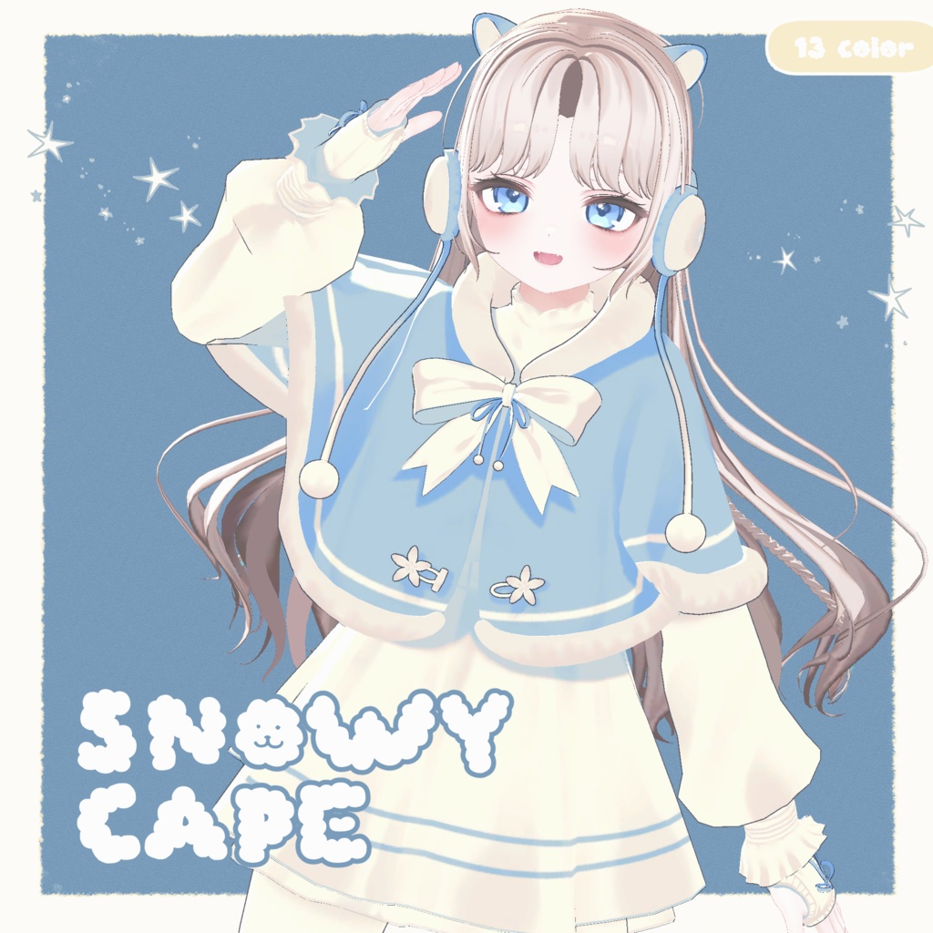 🎉セール【3アバター】Snowy Cape Outfit【13 color】