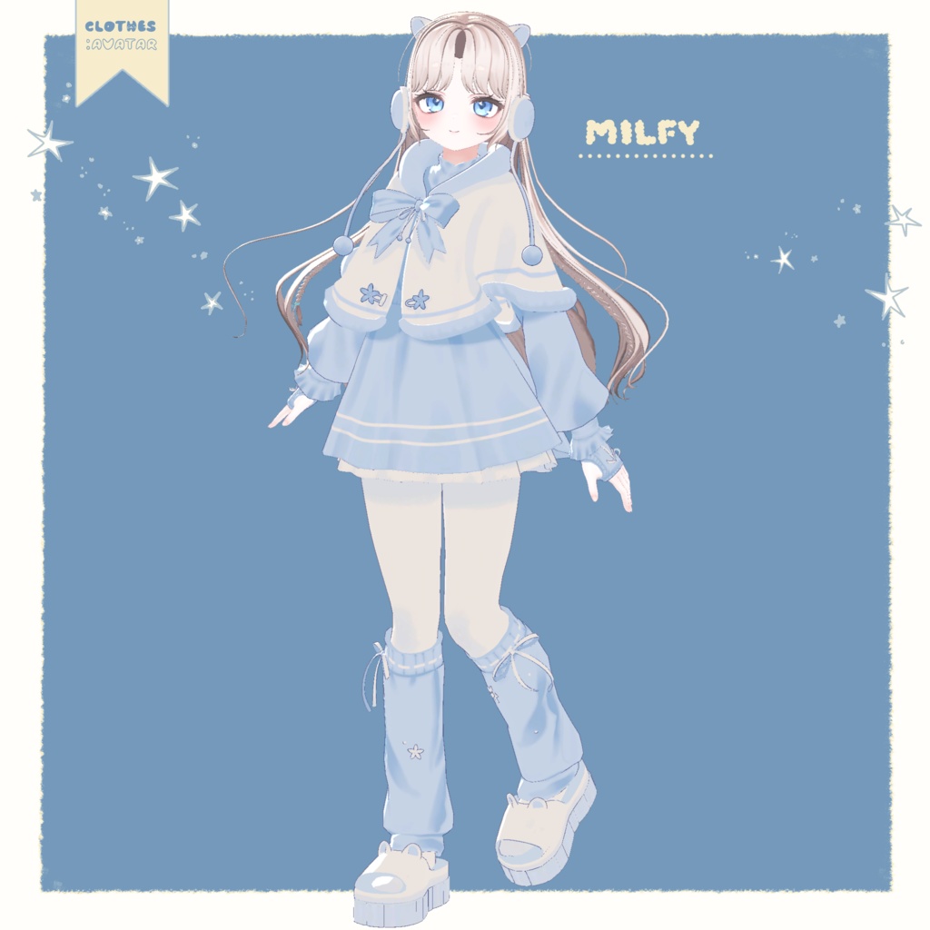 🎉セール【3アバター】Snowy Cape Outfit【13 color】