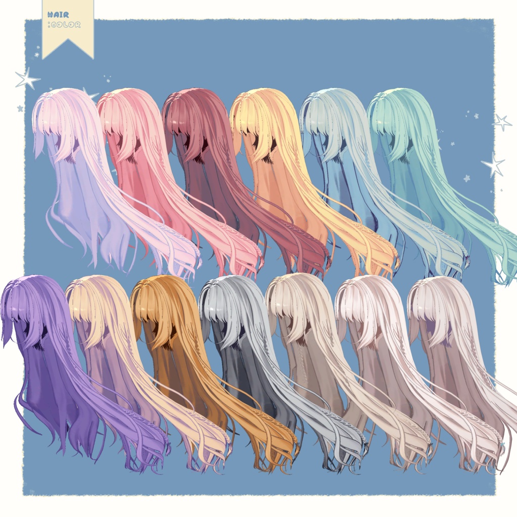 🎉セール【3アバター】Snowy braid Hair【13 color】