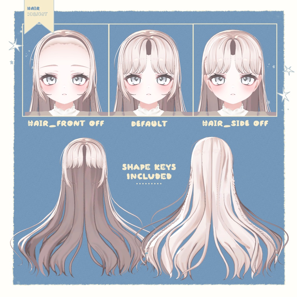 🎉セール【3アバター】Snowy braid Hair【13 color】