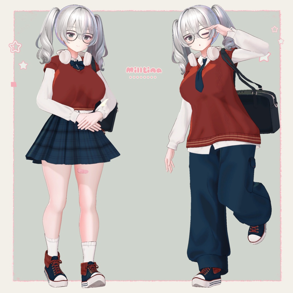 【12アバター】 Campus Archive Outfit 【11 color】