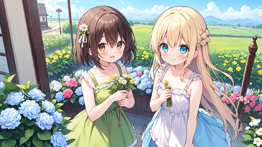 フラワーガールとお花畑