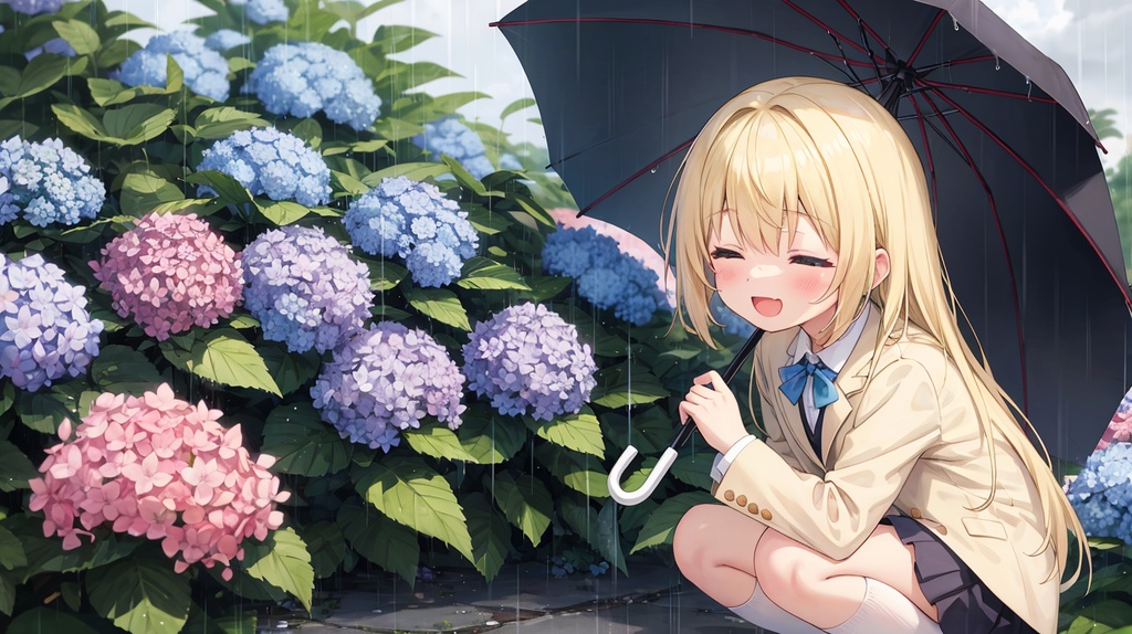 紫陽花と雨のメロディ