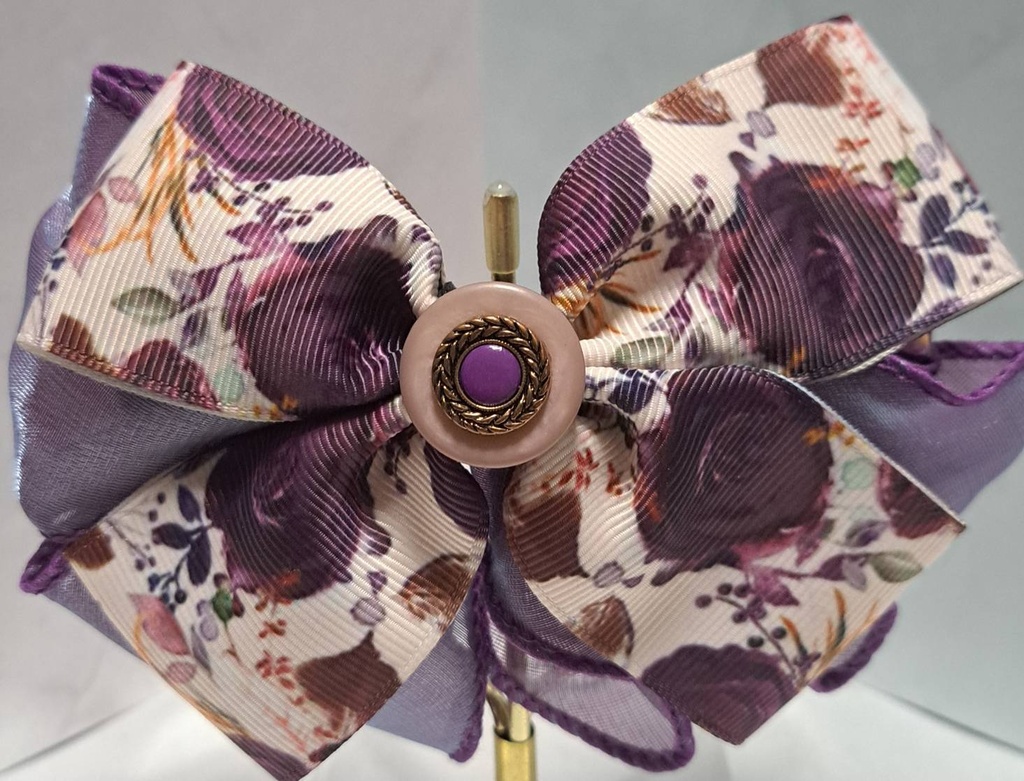 オリジナル作品　ヘアクリップ　紫薔薇