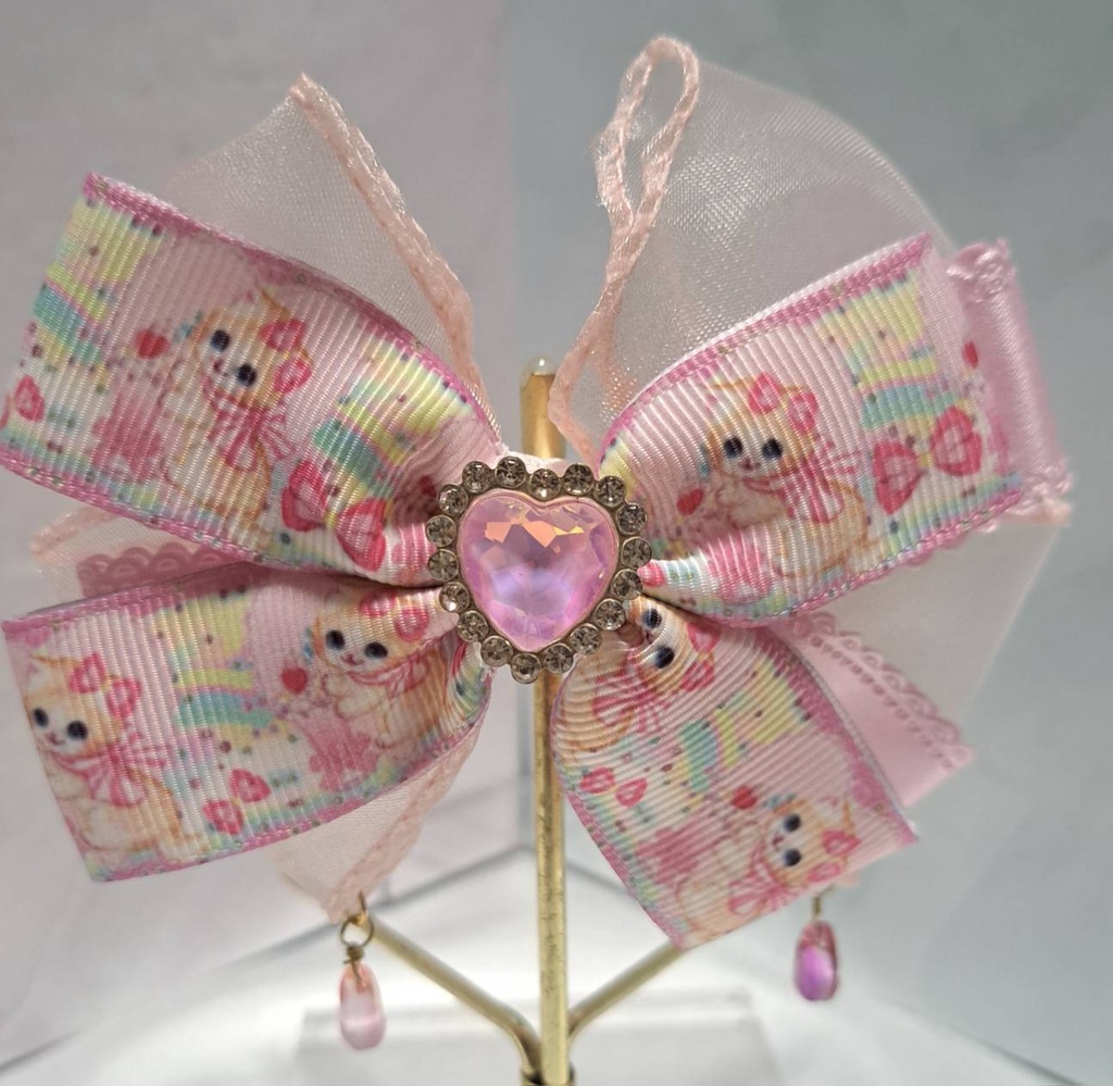 オリジナル作品　ヘアクリップ　レトロねこ