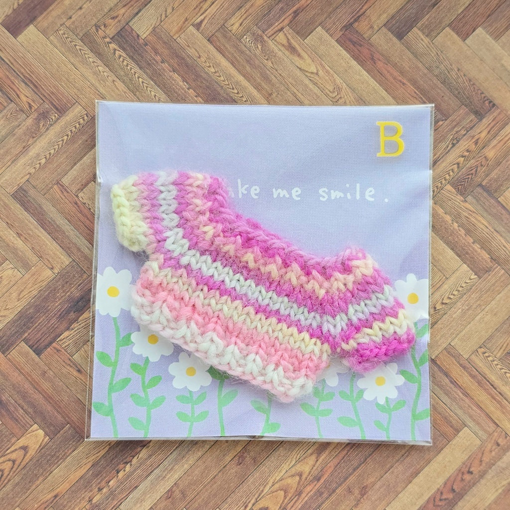 カラフル ぬい セーター ピンク系(10~11cmぬ