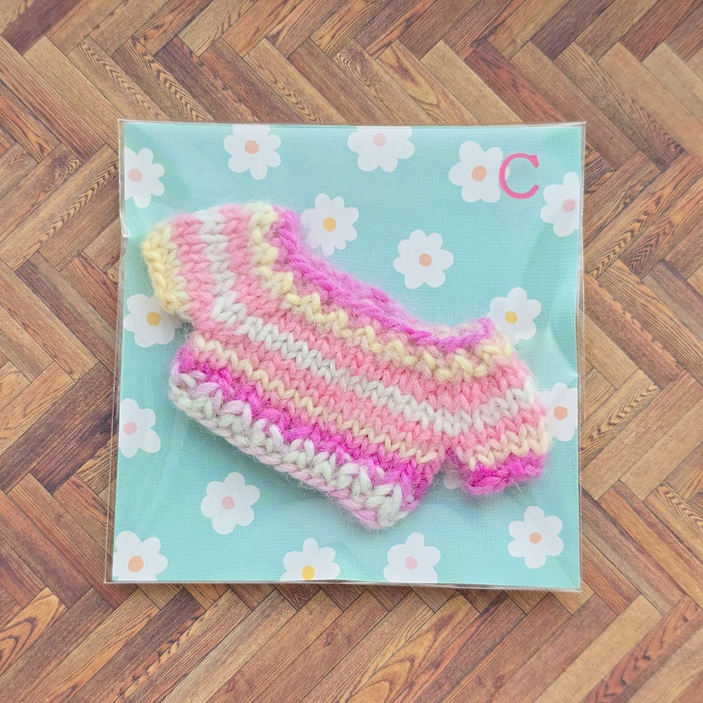 カラフル ぬい セーター ピンク系(10~11cmぬ