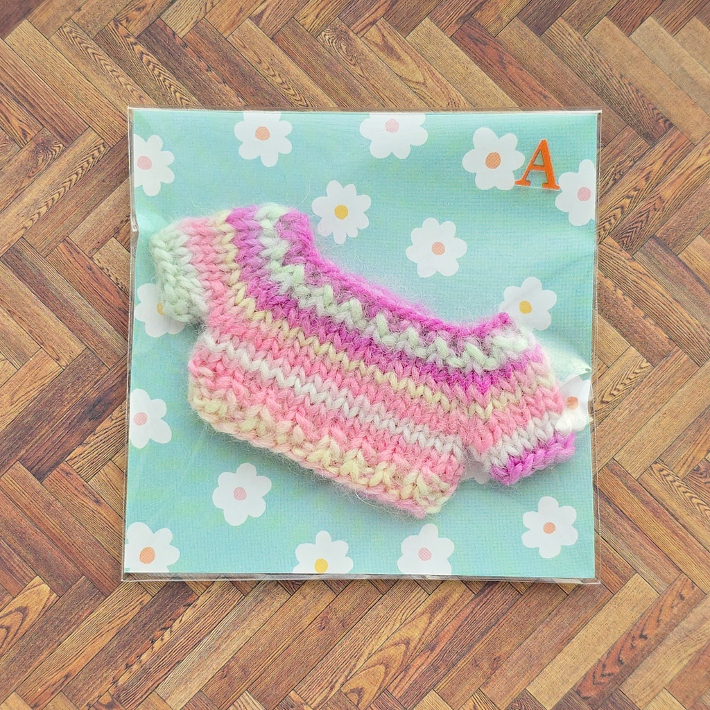 カラフル ぬい セーター ピンク系(10~11cmぬ